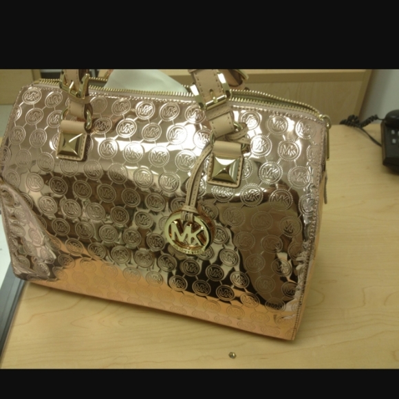 michael kors gold metallic bag